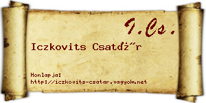 Iczkovits Csatár névjegykártya